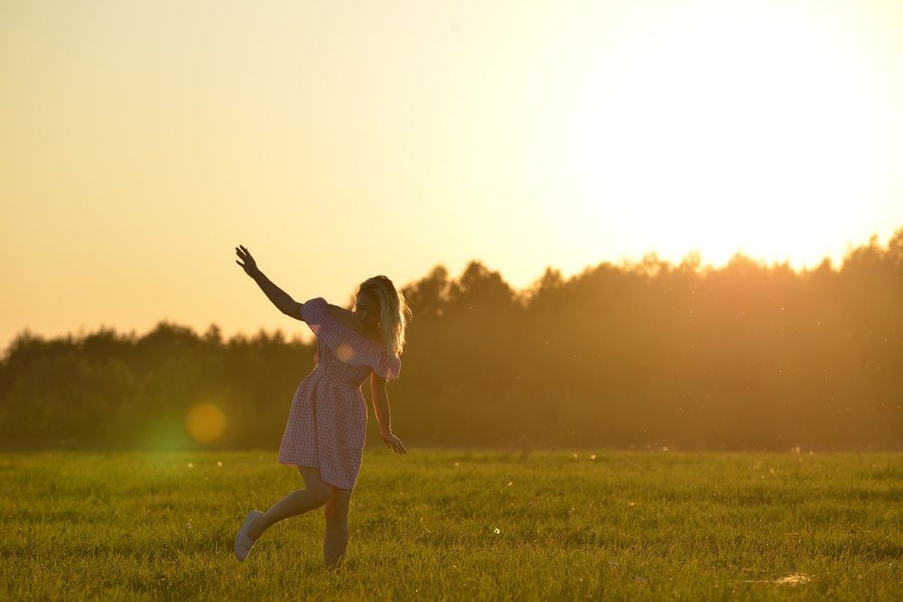 free happy sunny field